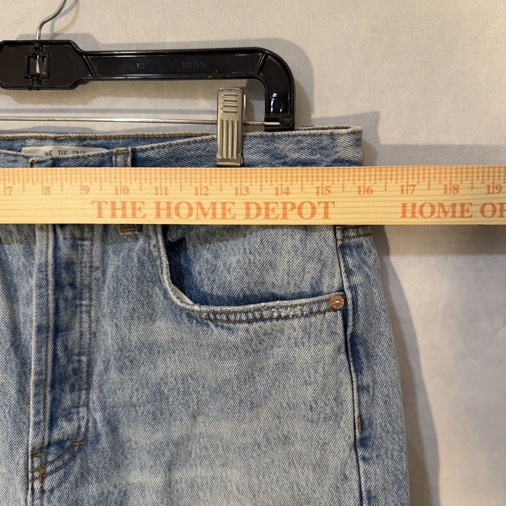 We The Free Button Fly Blue Jean Shorts Button Fly Womens 30 Bermuda Distressed - Picture 9 of 10